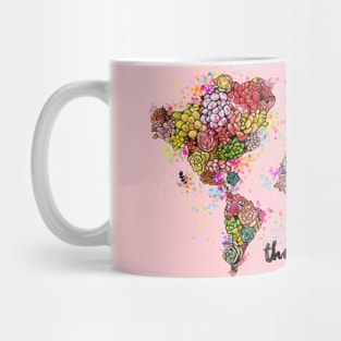 The World Succs ( Succulent World Map Rose Gold ) Mug